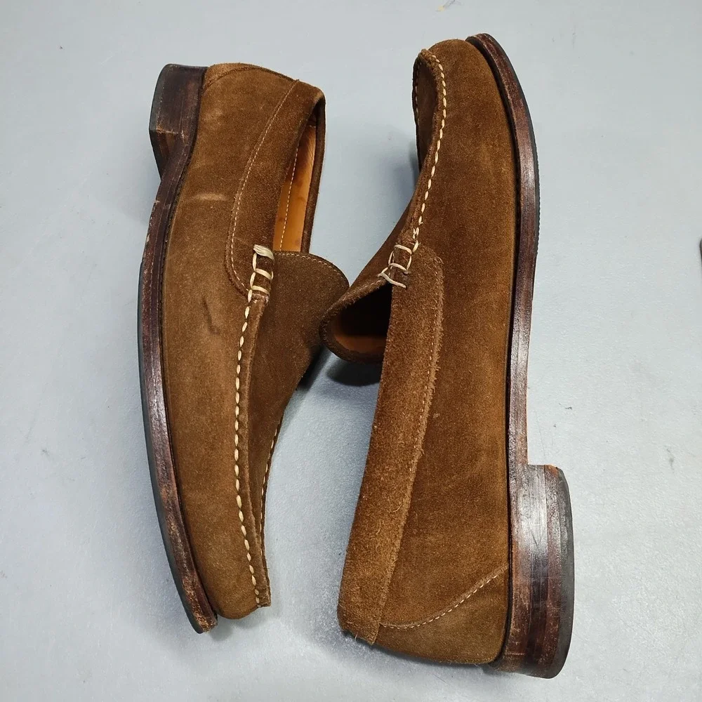 Allen Edmonds Loafers Mens US Size 12D Brown Contrast Stitching Moc Toe Slip On